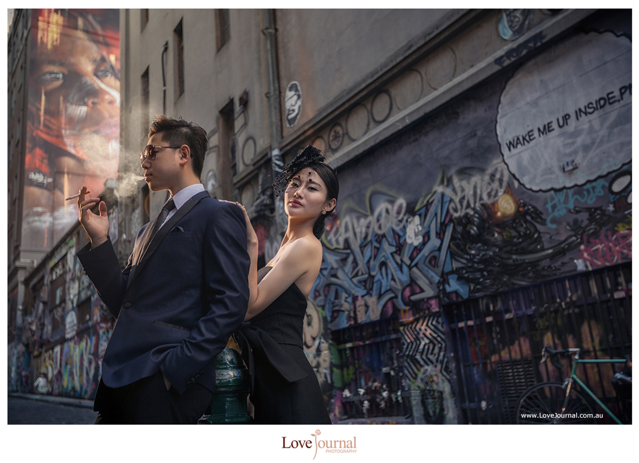 墨尔本涂鸦街婚纱摄影, 墨尔本涂鸦小路婚纱摄影.