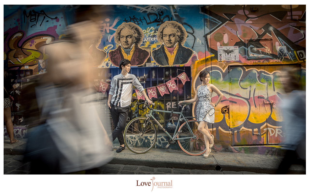 墨尔本涂鸦街婚纱摄影, 墨尔本涂鸦小路婚纱摄影.